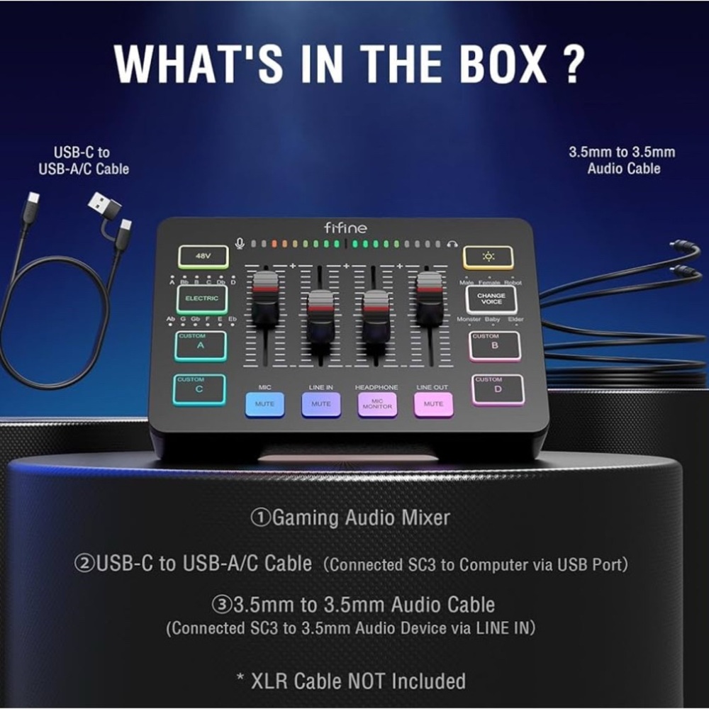 FIFINE Audio Mixer with Colorful Controls - Picture 7 of 7